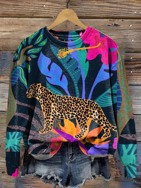 Women's Sweatshirt With Animal Print