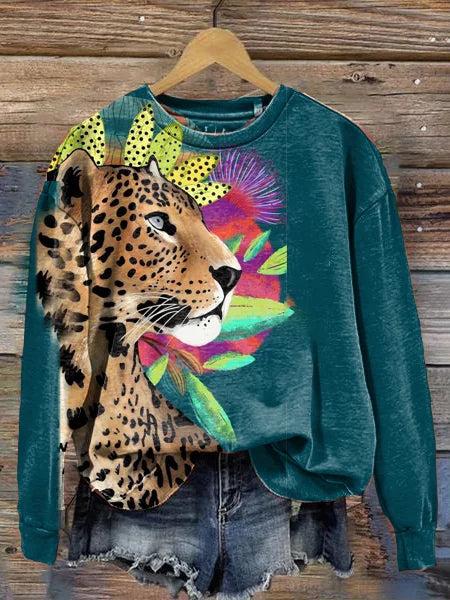 Women's Sweatshirt With Animal Print