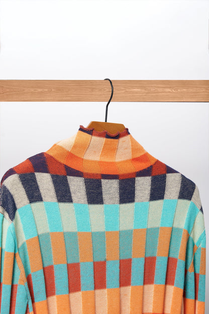 Cashmere Couture Patchwork Turtleneck