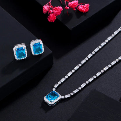 Zirconia Necklace and Earring Set