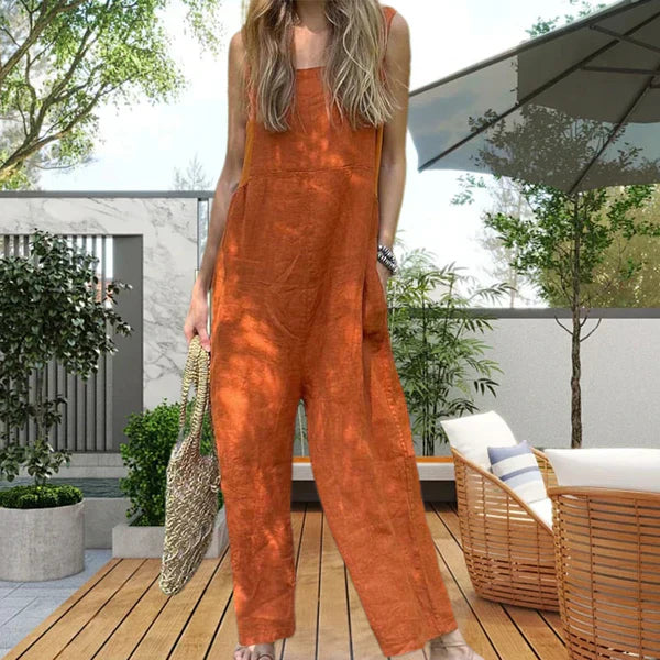 Casual Sleeveless Jumpsuit With Square Neckline