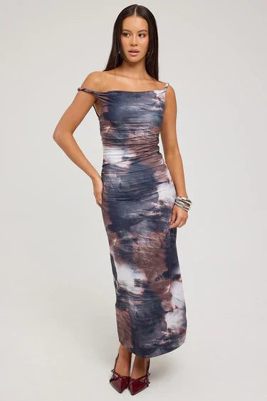 Midi Dress Tie Dye Print