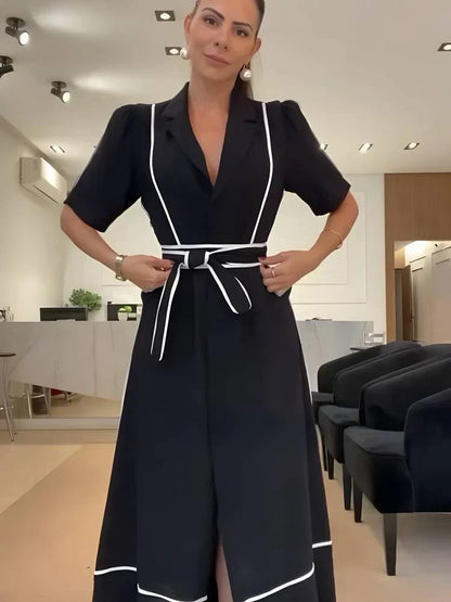 Short Sleeve Bodycon Dress With Belt