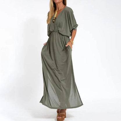 Slit V-Neck Maxi Dress