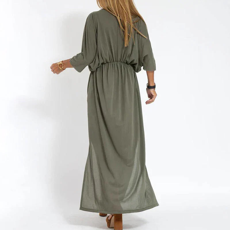 Slit V-Neck Maxi Dress