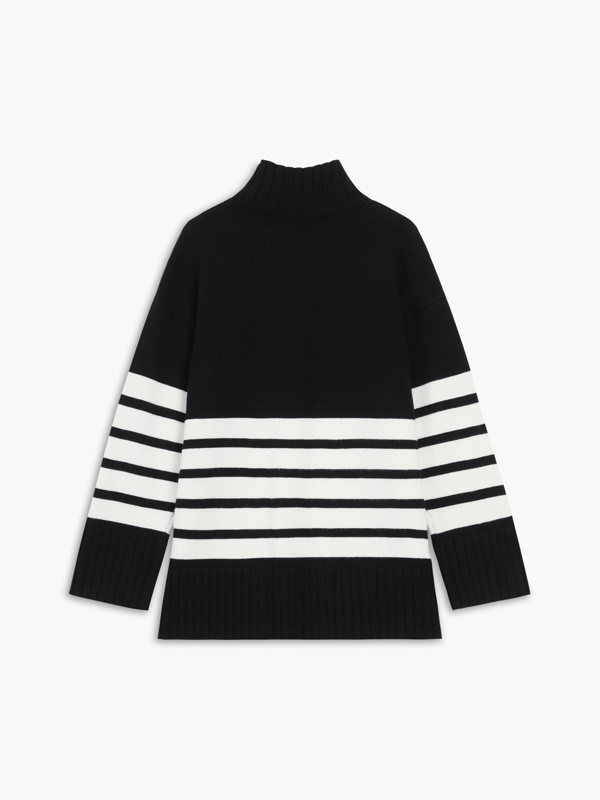 Mock Neck Stripe Sweater